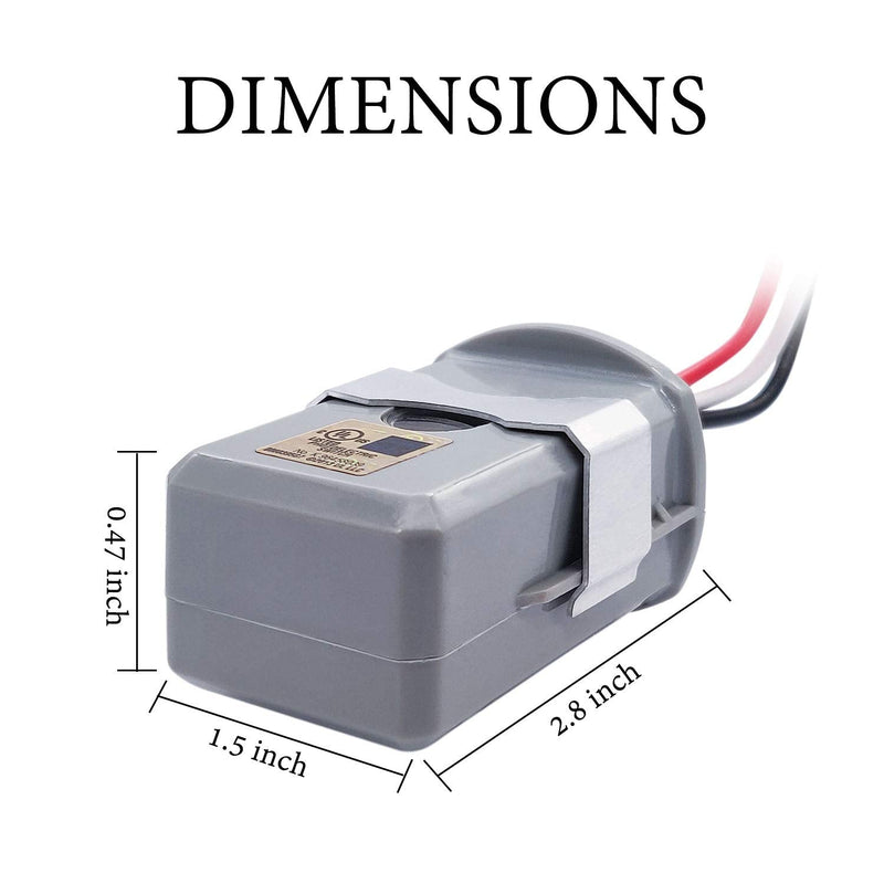 Outdoor Photoelectric Switch Wire-in photocell Stem-Mount Light Control with Photocell Light Sensor