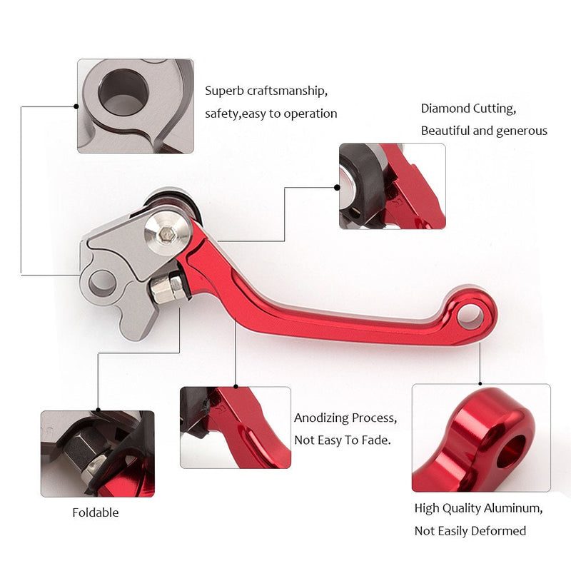 Dirt Bike Clutch Brake Pivot Levers for CRF125F CRF 125 F 125FB 2020 2021 2022 2023 2024 2025 Foldable CNC Red CRF125F 2020-2023