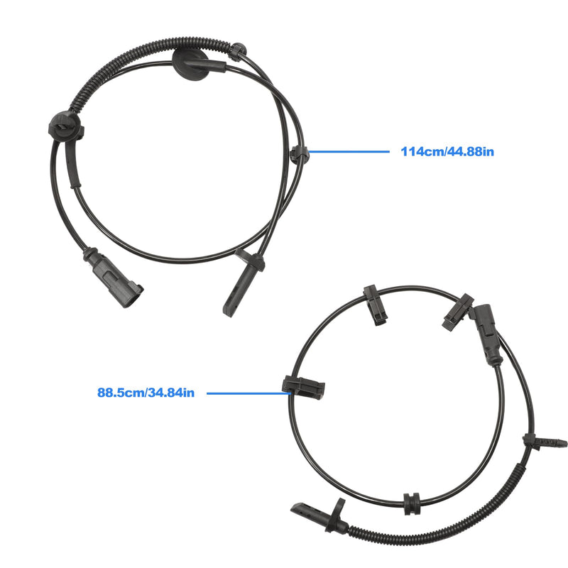 4Pcs ABS Wheel Speed Sensor Compatible with Traverse 2009-2017, Enclave 2008-2017, Acadia 2007-2016, Saturn Outlook 2007-2010, Front Rear Left and Right ABS Sensor, 22739727, 22739728