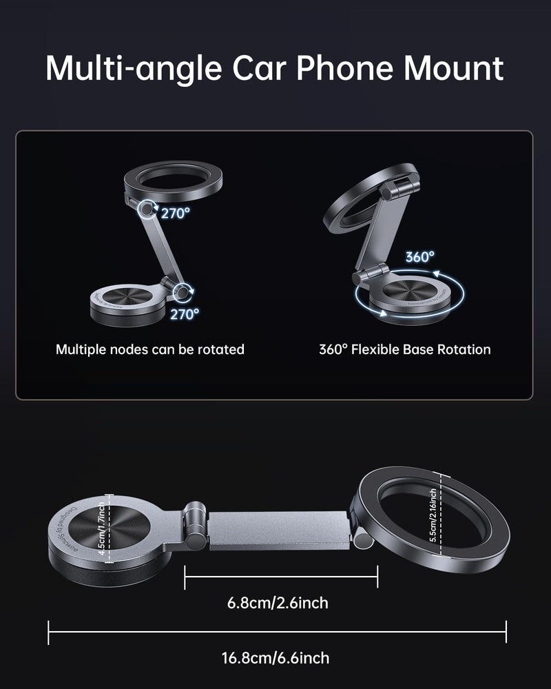 SYNCWIRE Upgraded Magnetic Phone Ring Holder for MagSafe and MagSafe Car Mount - [360° Rotation] Magnetic Phone Holder for Car