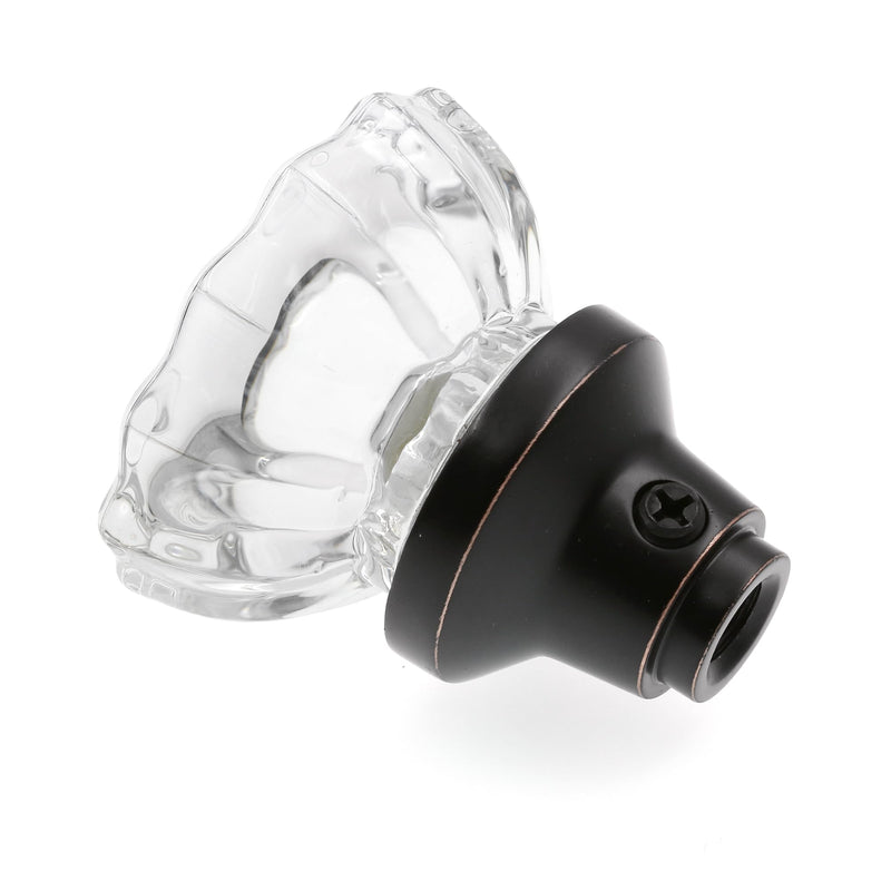 Prime-Line E 28317 Mortise Style Fluted Glass Door Knobs - Perfect for Replacing Broken Antique Lock Sets on Interior Doors, Features 2 In. Outside Diameter Knobs, Classic Bronze (1 Set)
