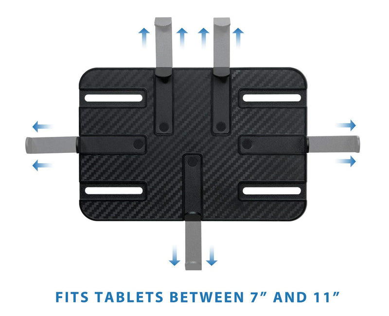 Mount-It! Premium Car Headrest Tablet Holder with Adjustable Arm, Heavy Duty Carbon Fiber Car Tablet Mount for iPad, Galaxy, & Fire Tablets (MI-7311)