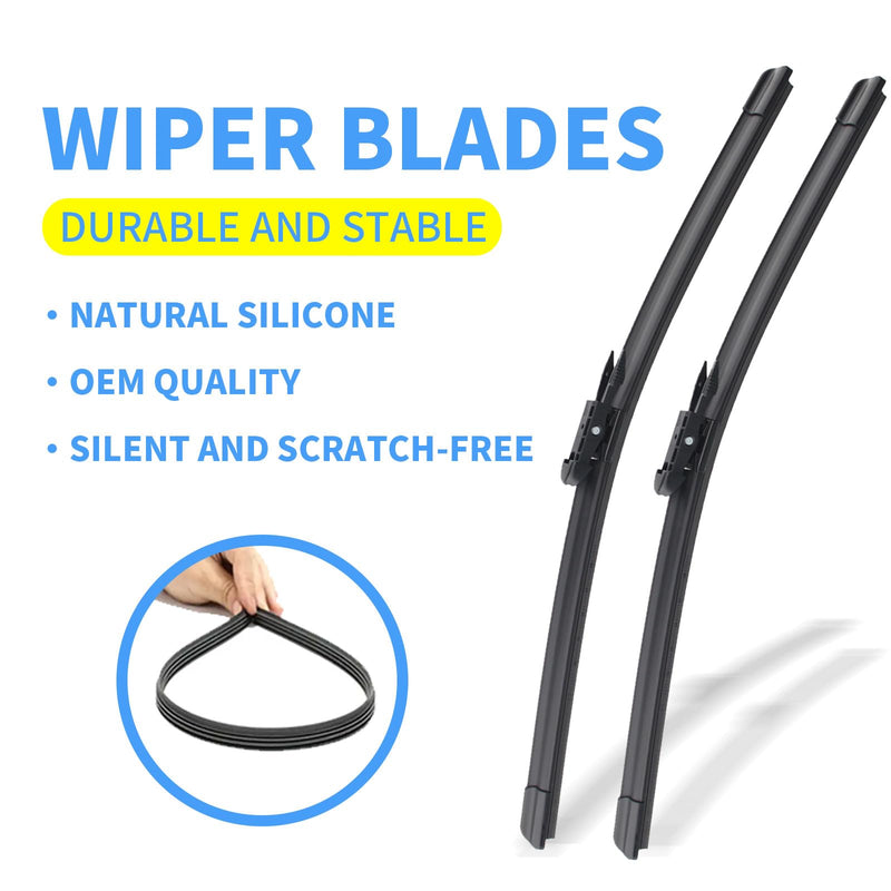 Gavimnal® 26"+22"+11" Silicone Wiper Blades Replacement For Ford Explorer 2011-2023,Ford Police Interceptor Utility 2013-2023,All-Season Front Rear Windshield Wiper Blades(Set of 3) 26"+22"+11"(Pinch Tab Arm)