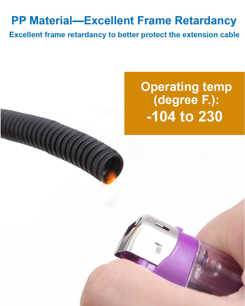 4 Pin Backup Camera Cable with Corrugated Tube Cover, 4 Pin Aviation Extension Cord, Weatherproof, Compatible with Rearview Camera Systems, Radar DVRs, CCTV Security Systems(33FT/10M) 33ft
