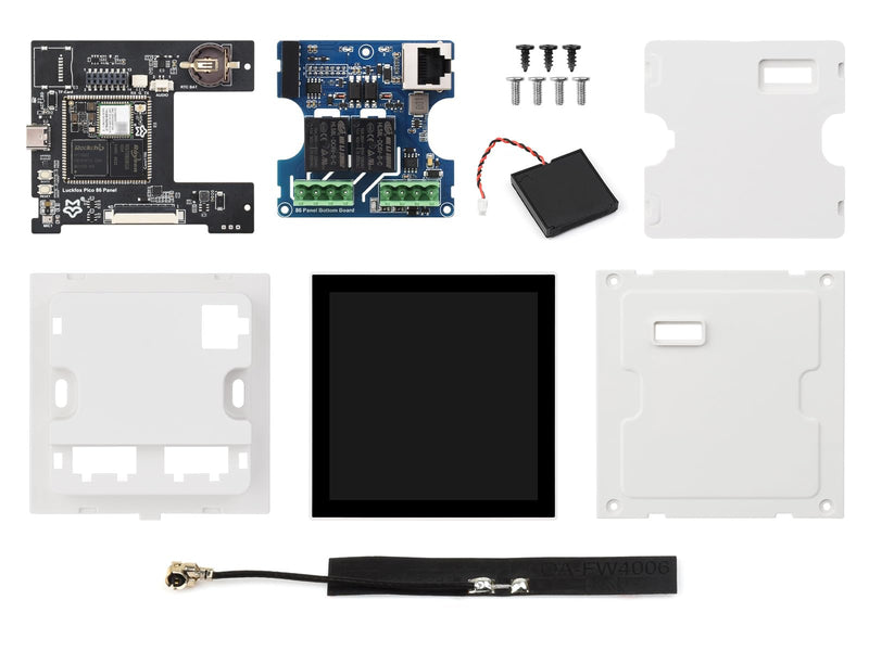 Waveshare Luckfox Core1106 Smart 86 Box Development Board, RV1106G2, 0.5/1TOPS, 128MB/256MB DDR3L, ARM Cortex-A7 32-bit, Onboard 4inch 720 × 720 Pixel Touch Display, RS485 Interface, with Wireless