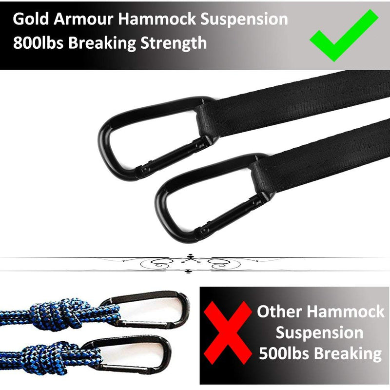 Gold Armour Camping Hammock - Portable Hammock Single Hammock Camping Accessories Gear for Outdoor Indoor Adult Kids, USA Based Brand (Fuchsia & Pink) Fuchsia & Pink