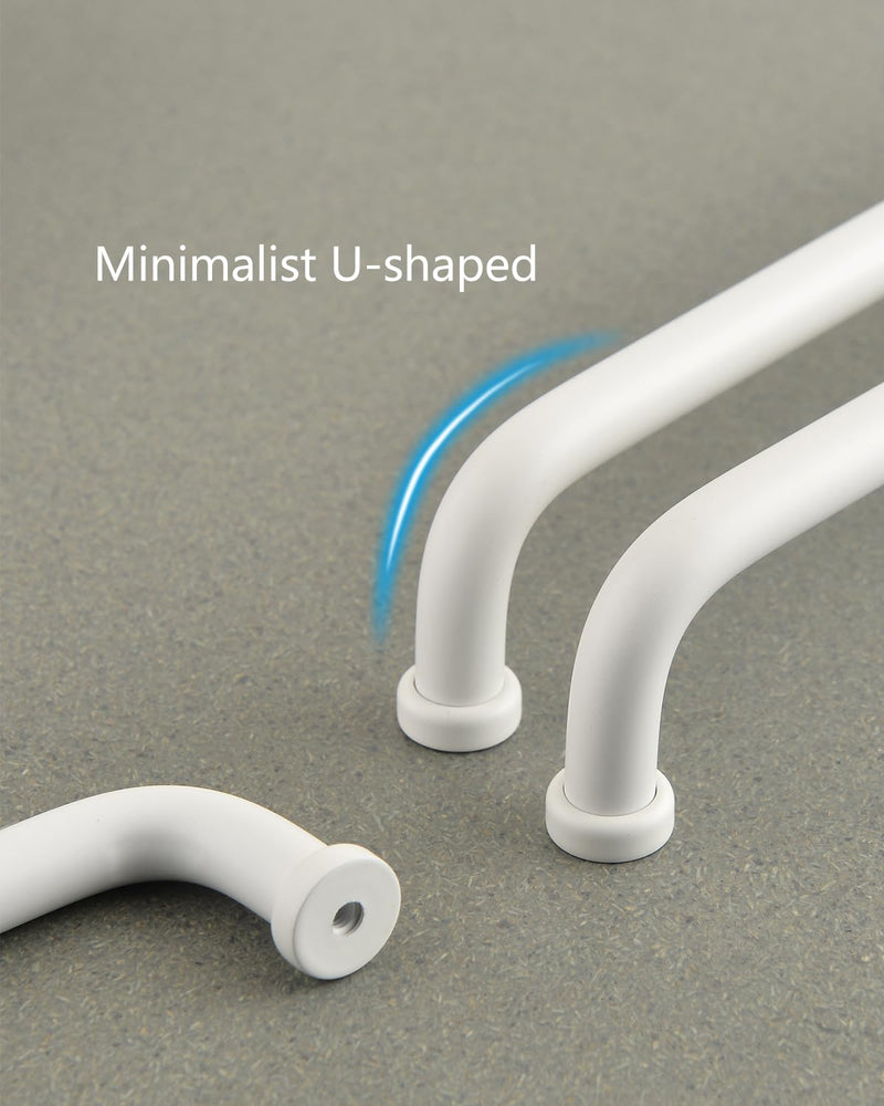 5 Pack Modern White Closet Door Pulls Kitchen Cabinets Handles 16-3/8 Inch Hole to Hole Extra Long Handles Drawer Pulls Furniture Hardware 16 3/8 Inch(416mm) 5