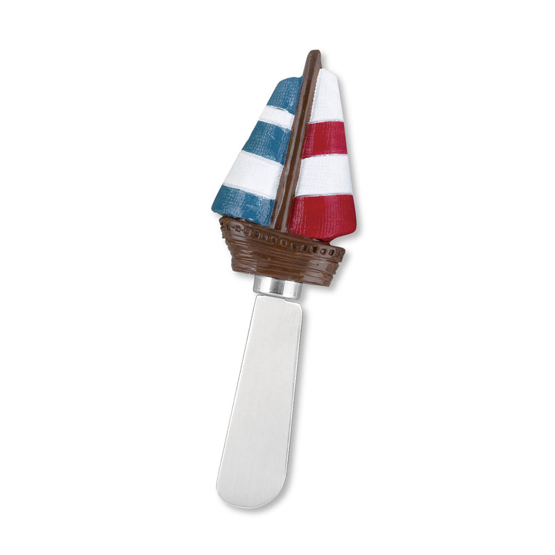 Supreme Housewares Nautical Themed Cheese Spreaders, Hand-Painted Resin Handles with Stainless Steel Blades for Spreading Cream Cheese, Butter, and Jam, Assorted Designs, Set of 4