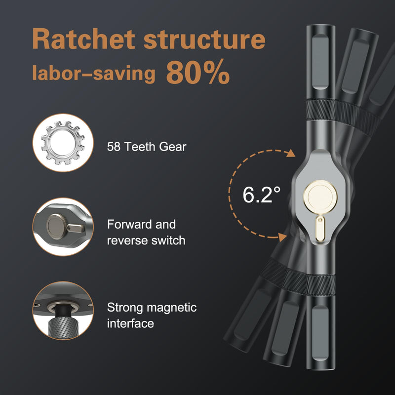 24 in 1 Magnetic Screwdriver Set, DIY Ratchet Screwdriver Set, Multi Bit Magnetic Drive Set with Detachable Ratchet Handle, Portable Precision Repair Tool Kit for Furniture Computer Bicycle 24 IN 1