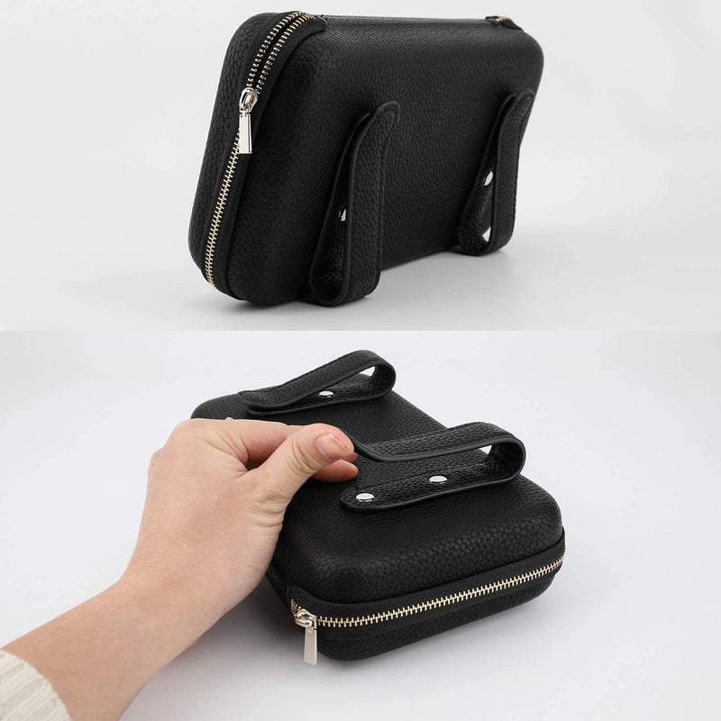 Car Tissue Holder, Sun Visor Napkin Holder, Car Visor Tissue Holder, Luxury PU Leather Backseat Tissue Case Holder (Black) Black