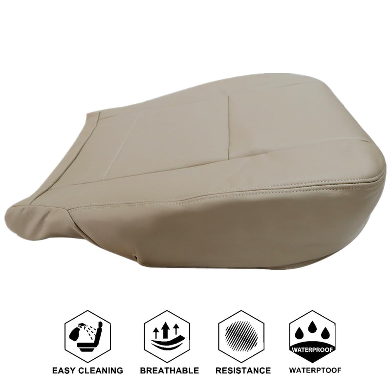 NLQR Front Driver or Passenger Side Bottom Replacement Seat Cover Tan Microfiber Leather Compatible with Toyota Sequoia Tundra 2000 2001 2003 2004 2005 2006