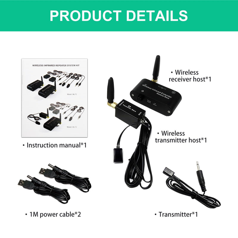 Universal Remote Control Infrared-Quad Eye IR Emitter Control Extender Wireless IR Repeater WL-E4