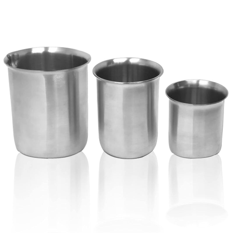 Stainless Steel Lab Beakers with Rim, Low Form, 1000mL 1000 mL