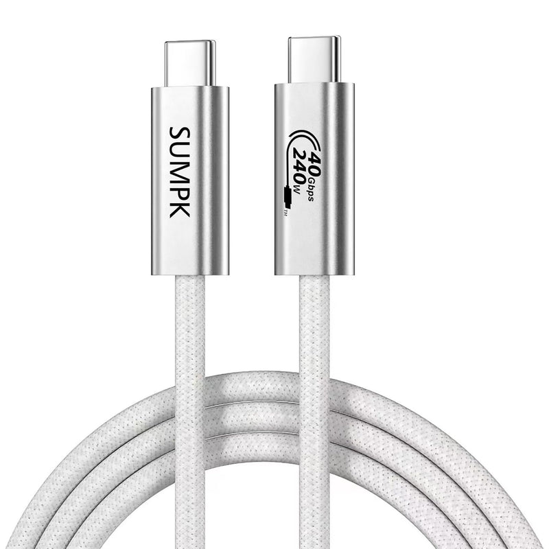 240W USB C Cable 6.6FT 2 Packs, USB4 Cable with 40Gbps High Speed Data Transfer, Single 8K/Dual 4k Display Compatible for Thunderbolt 4/3 Monitor/Hub/Docking Stations, iPhone 16/16 Pro 6ft, 6ft 240W / 40Gbps / 8k