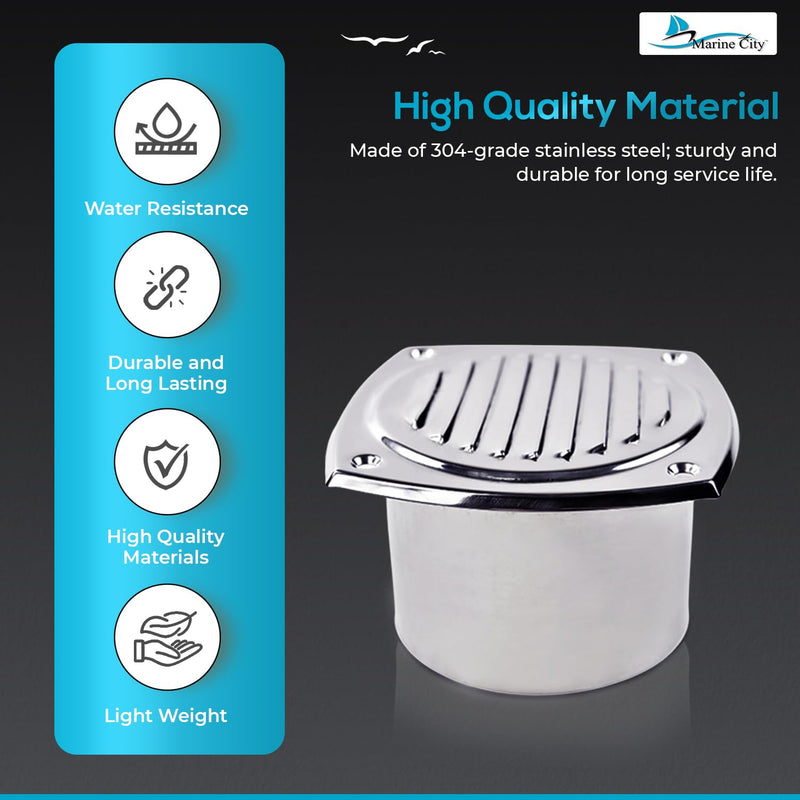 MARINE CITY Hose Vent – 304 Grade Stainless Steel, Durable, Polished, and Easy to Install for Boats, Yachts and Caravans 4 Inches