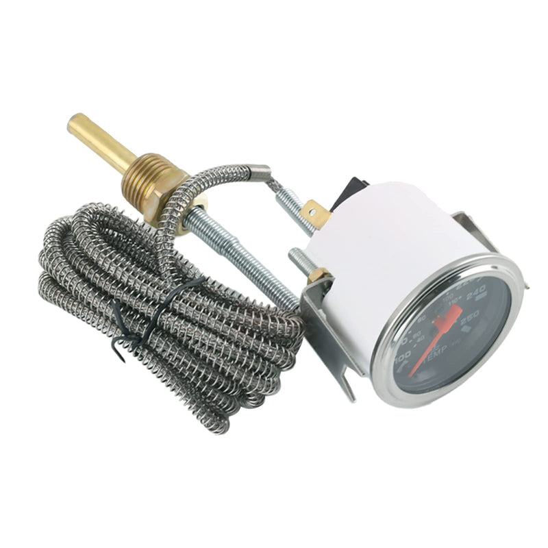 Mechanical Car Water Temp Temperature Gauge Endxedo 2'' inch 52MM Pointer Electrical Water Temperature 12V Temp Gauge Car Meter with Sensor NPT 1/2