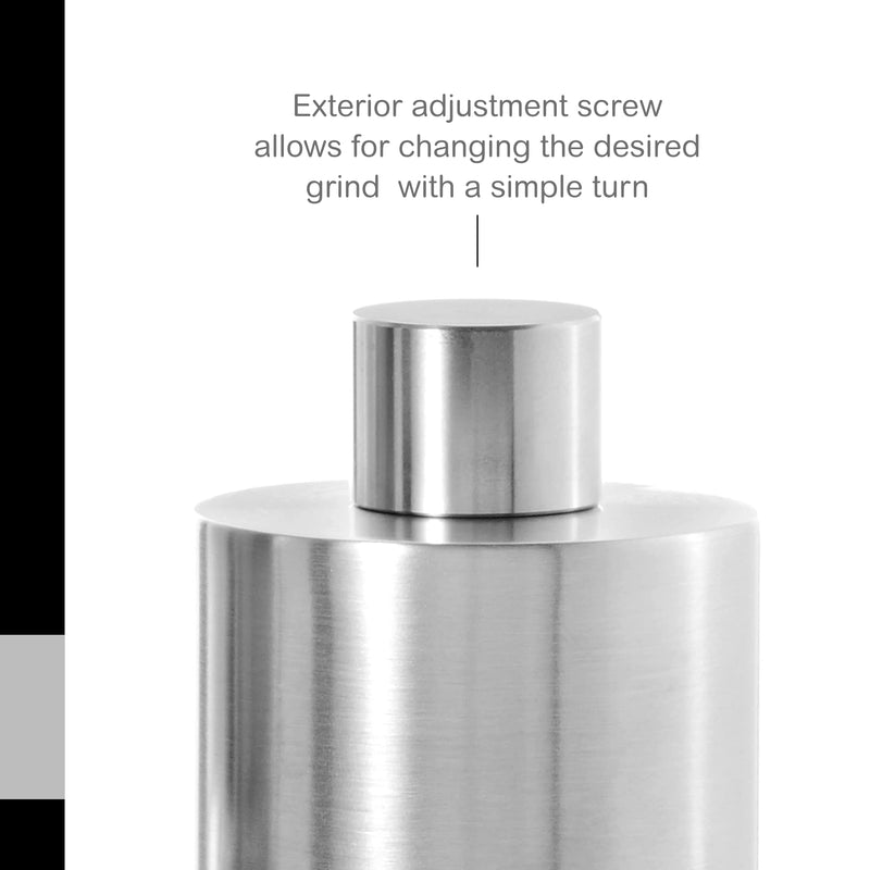 AdHoc Classic Medium Pepper or Salt Mill - Manual Salt & Pepper Grinding with Adjustable Grinds - Handy Grinder with Versatile Ceramic Mechanism