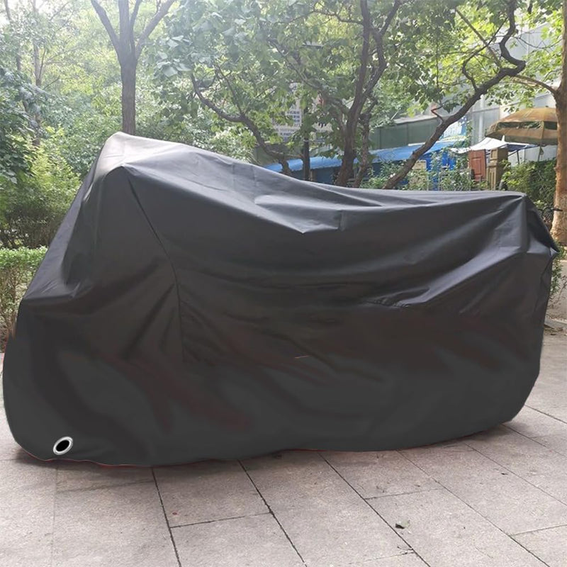 Motorcycle Cover Waterproof, Outdoor Motorbike Cover with Lock-Holes, All Season Protection Motorbike Vehicle Covers Fits up to 97" Motorcycles, Size 2XL - Black XXL - 97"