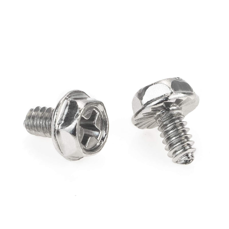 Toothed Hex 6/32 Screw 6# -32Computer PC Case Hard Drive Motherboard Mounting Screws, 100 PCS