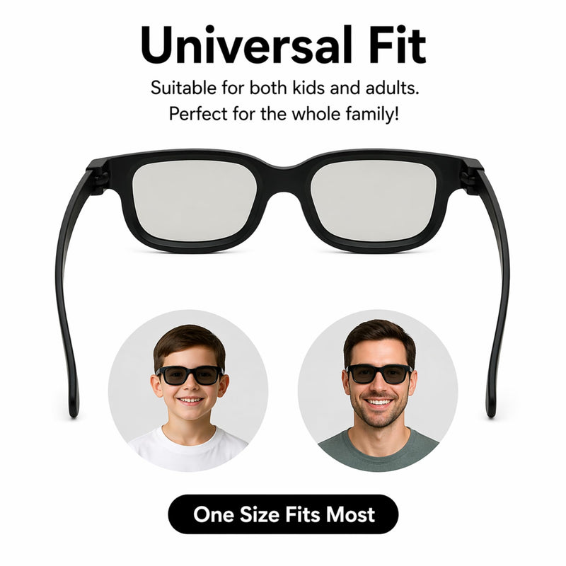 3D Glasses 6-Pack Passive – Circular Polarized - RealD Cinema Compatible – Comfortable, Non-Flicker Viewing for 3D TV, Projectors & Home Theater