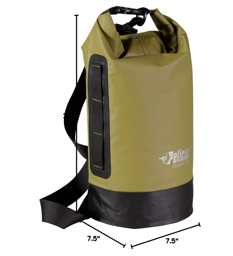 Pelican Waterproof Dry Bag 10L/20L/30L - Reflective - Exodry - Waterproof - Keeps Gear Dry for Kayaking, Beach, Rafting and Fishing OLIVE 30L