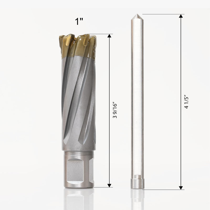 Wind Speed Carbide-Tipped Annular Cutter 1" Diameter x 2" Depth with Weldon Shank, High Precision Mag Drill Bit for Magnetic Drill Press, for Hard Material, Stainless Steel, Cast Iron, CT-500 2" depth (50mm)