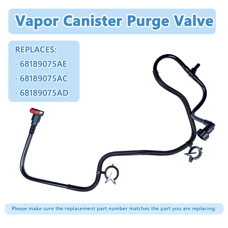 68189075AE Vapor Canister Purge Valve Hose Compatible with 2014 2015 Jeep Grand Cherokee,Dodge Durango Replace 68189075AE