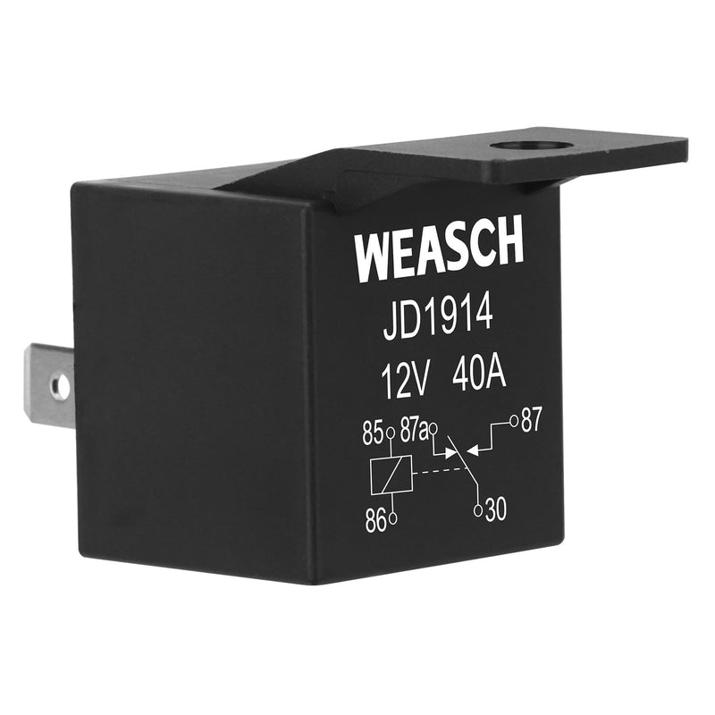 2 Pack JD1914 Car Relay, 12V 40A, 5 Pin SPDT, Automotive Switches and Starters, Waterproof Relay for Boat Tractor Truck Motorcycle (2) 2