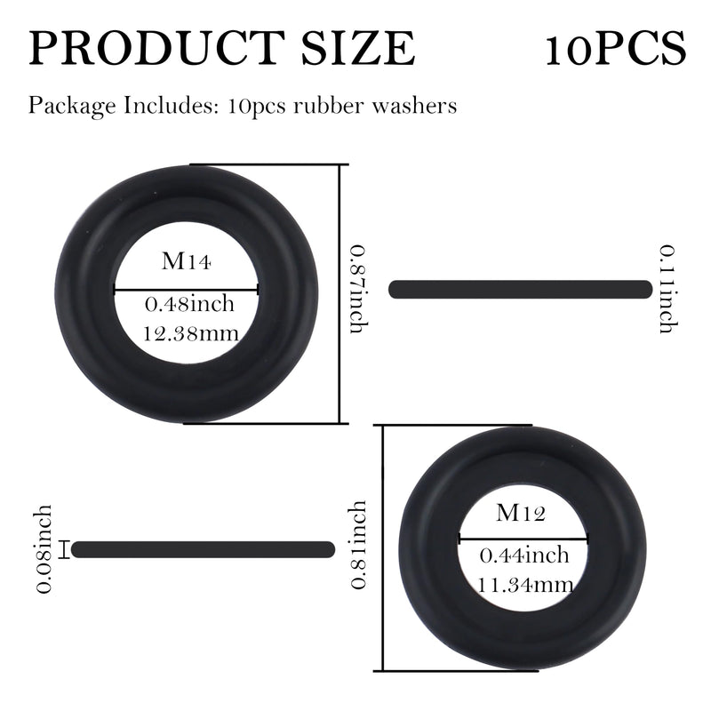 10PCS Oil Drain Plug Gasket Replace OEM#12616850,Sealability M12 Oil Drain Plug Washer Reduced Oil Leakage,Securely Oil Plug Gasket Compatible with Buick Cadillac GMC Chevrolet (M12)