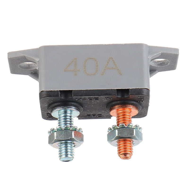 40A 12V-24V Automatic Reset Circuit Breaker with Cover Stud Bolt for Battery Chargers Trucks Car Engines and More(2pcs) 40-AMP