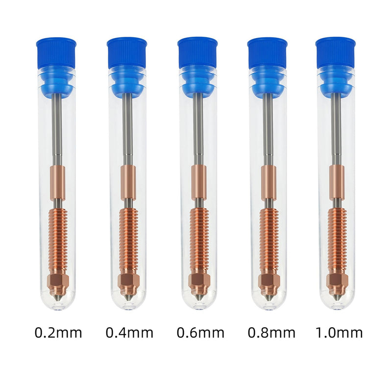 K1C Nozzle Kit 5PCS 0.2 0.4 0.6 0.8 1.0mm Quick-Swap Tri-Metal Hardened Steel High Temp for K1 Max Ender 3 V3 5PCS Kit 0.2-1.0mm 5