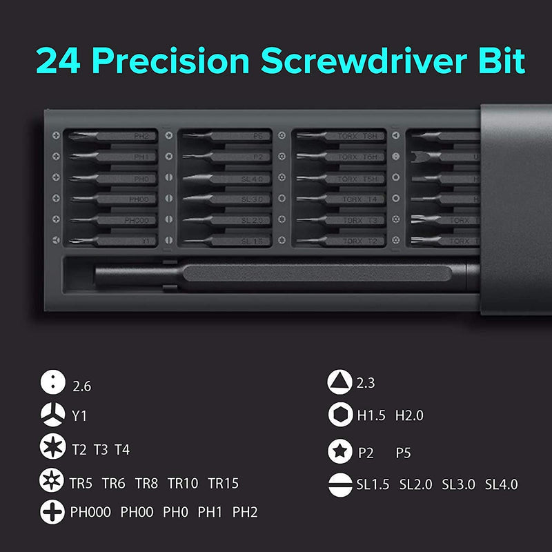 Xiaomi Mi Precision Screwdriver Set, 24 Magnetic Driver Bit Set, Pocket Screwdriver Tool Set, Mini Screwdriver Kit, Repair Tool Kit for Electronics Alloy Steel