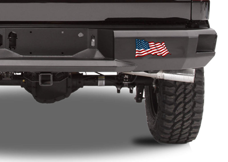 Rogue River Tactical USA Flag Sticker Bumper Sticker Car Decal Gift Patriotic American Wavy United States (5x3 Inch) 5x3 Inch