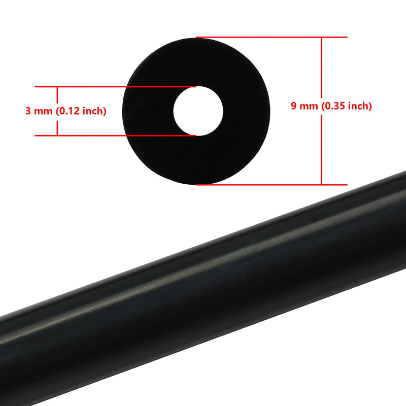 Ucreative 5FT ID 1/8" (3mm) High Temperature Silicone Vacuum Tubing Hose 130PSI Max Pressure Black 1/8" (3mm) - 5FT
