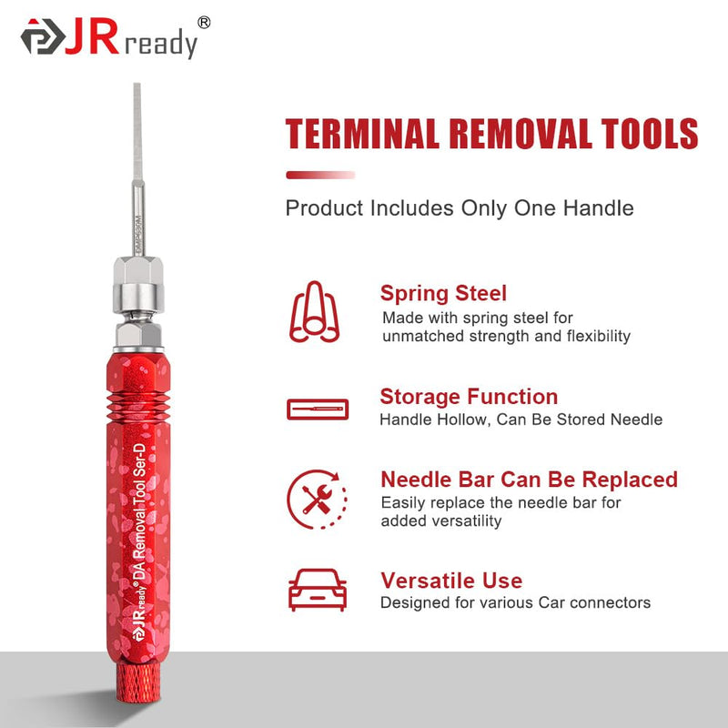 JRready ST5258 Electrical Pin Extractor Tool Kit with 6PCS Replacement Tips for AMP/Metri Pack/TE/JST/Deutsch Connectors, Pin Removal Tool Perfect for Car Repair Electrical Harness terminals