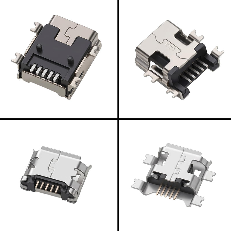 USB C Connector, 50Pcs 10 Models USB C Charger Port Replacement Female Socket Solder Receptacle Adapter for Mobile Phone & Other Product Repair