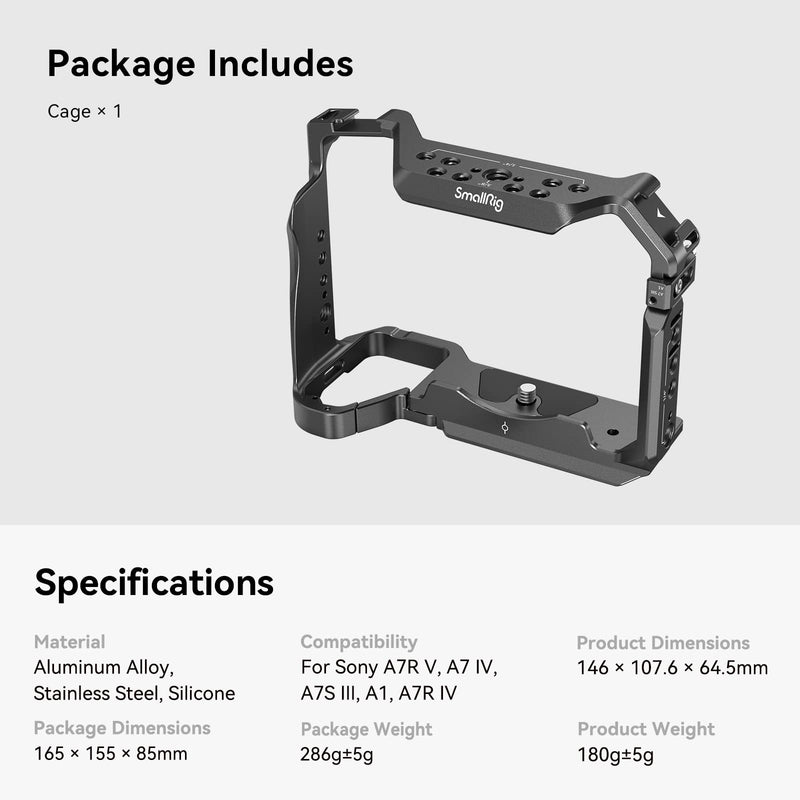 SmallRig Full Camera Cage for Sony Alpha 7R V/Alpha 7 IV / A7R IV/Alpha 7 S III/Alpha 1-3667B