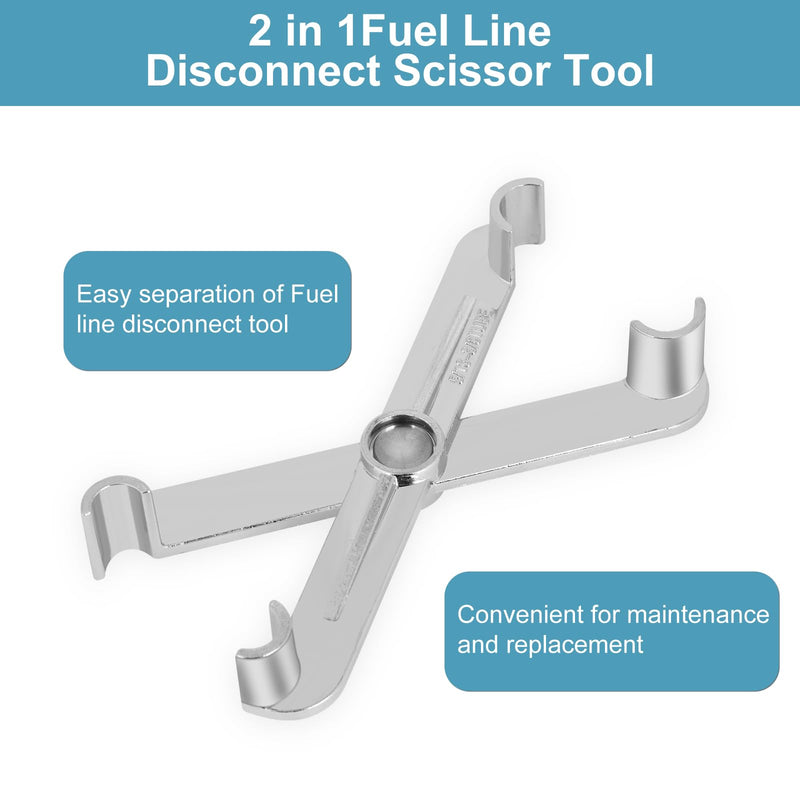 2PCS Fuel Line Disconnect Scissor Tool Set for 3/8”and 5/16”. zinc alloy material made Quick Disconnect Style Fittings for Fuel, Heater, and A/C Line Service, for Vehicles,GM, Ford,Mazda