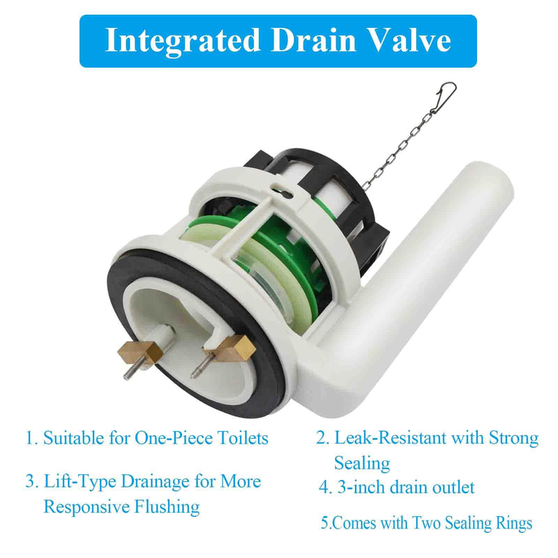 Toilet Flush Valve Replacement Parts for One-Piece Toilets, Compatible with Toto THU Series, Fits 3-Inch Flush Hole – Includes Repair Kit with Two Silicone Gaskets