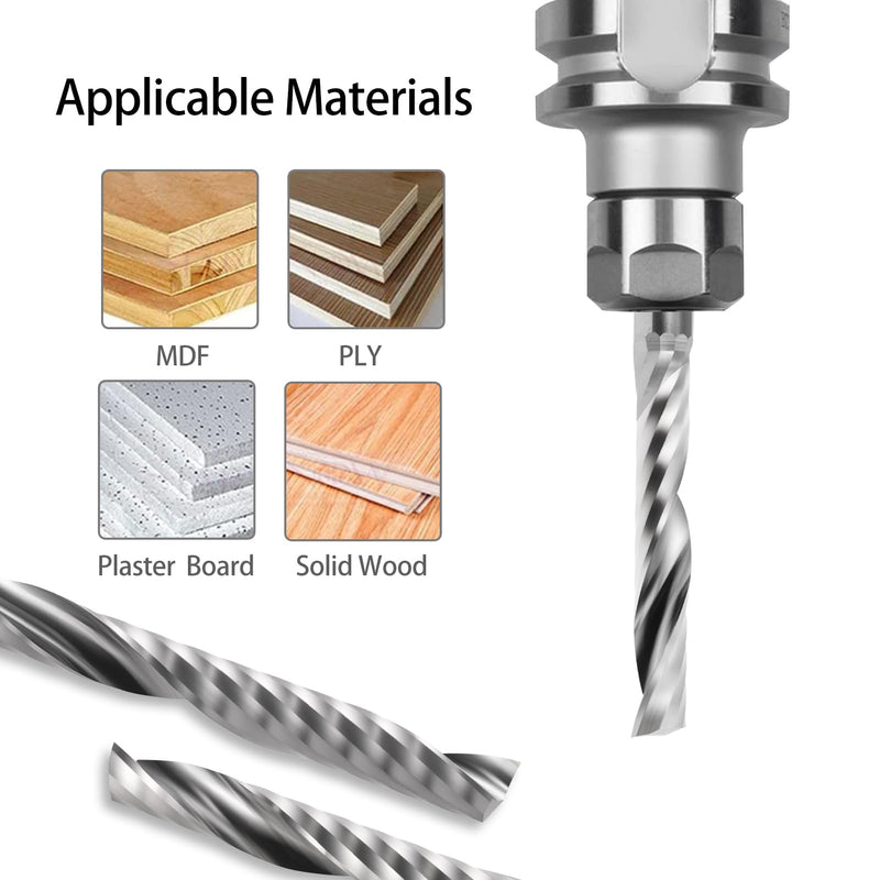 1/8 Shank CNC Router Bits O Flute End Mill Single Flute Spiral Router Bit Up Cut Milling Cutter with 1/16 Inch Cutting Diameter for Acrylic Plastic MDF (10) 3.175x1.5x8mm