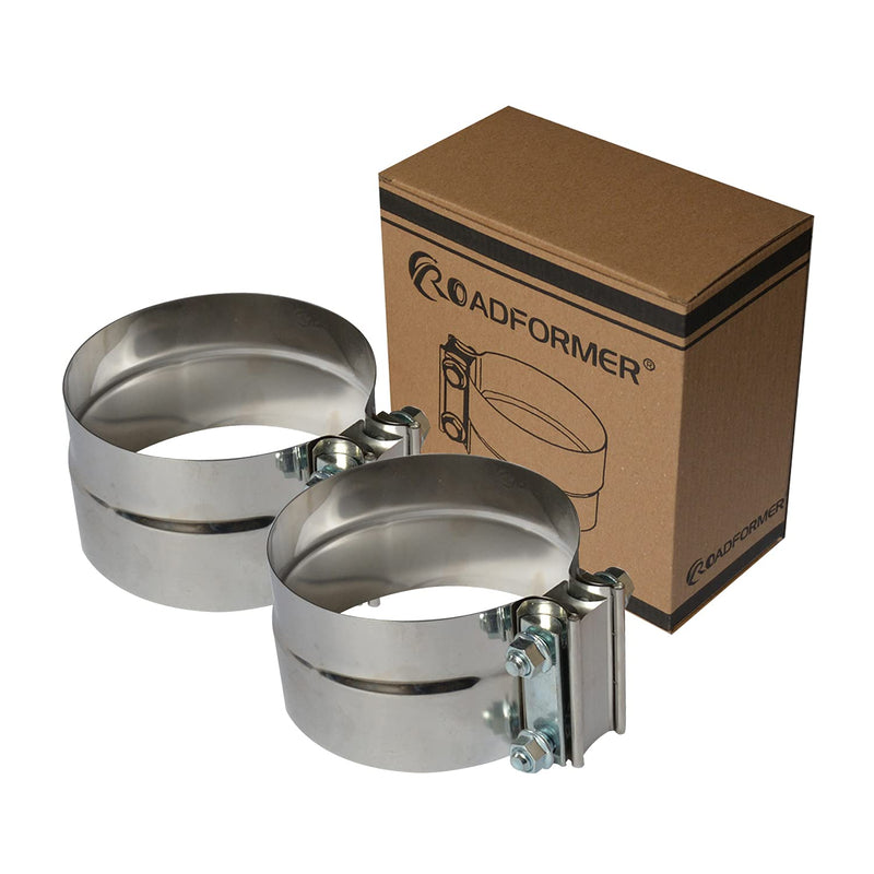 5 inch Exhaust Clamp - Lap Joint Exhaust Band Clamps Preformed Stainless Steel - 1 Piece 5 inch