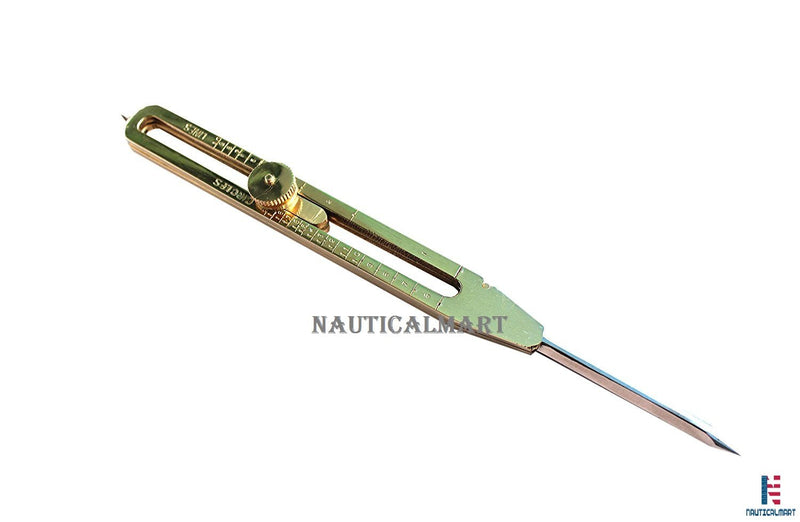 NauticalMart Solid Brass Proportional Divider 9 inch with Leather Case