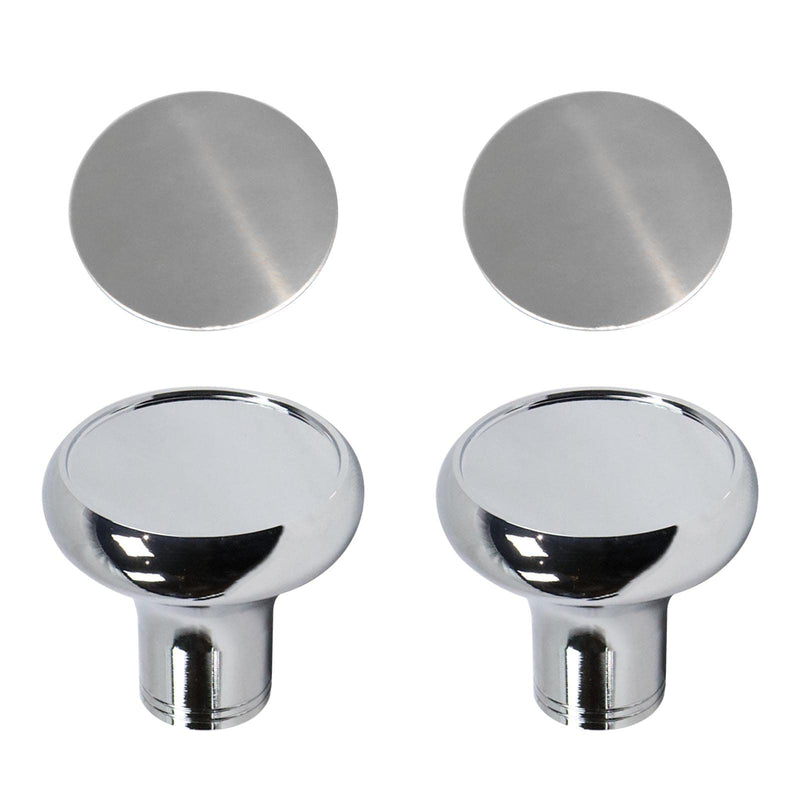 Chrome Air Valve Knob W/Glossy stainless steel "Tractor" & "Trailer" plaques Compatible with Peterbilt Kenworth Freightliner Set of 2 Air Valve Knob