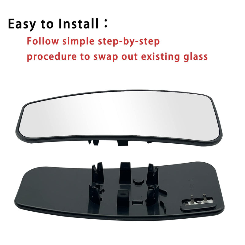 Left Driver Side Heated Lower Mirror Glass Replacement For 2015-2020 Ford F150 2017-2020 Ford F250 F350 - Towing Mirror Convex Side Mirror Glass With Rear Holder Left (Driver Side)