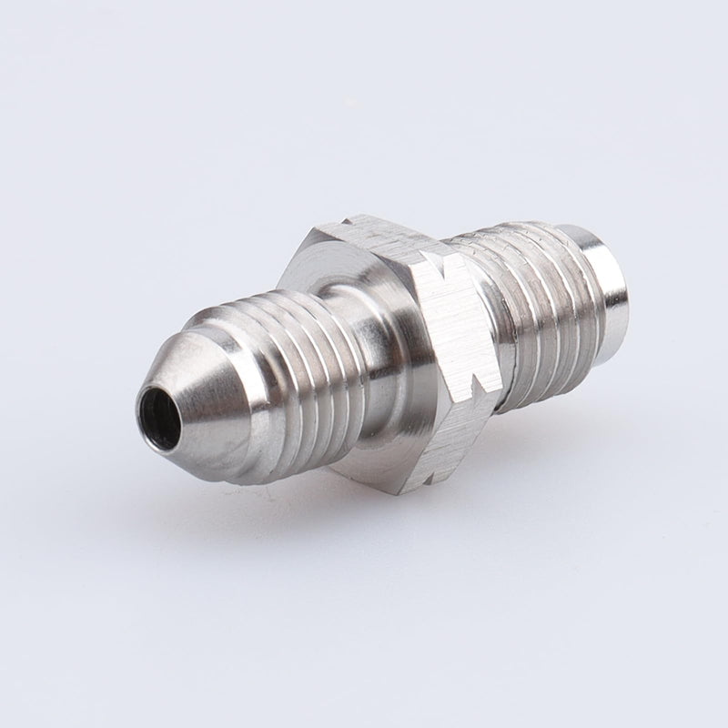 -3 AN Male Flare to M10x1.25 Inverted Seat Straight Stainless Steel AN3 3/8x24 Male Thread Flare Brake Line Union Tube Hose Fitting Adapter -3AN to M10x1.25 an to metric inverted seat adapter