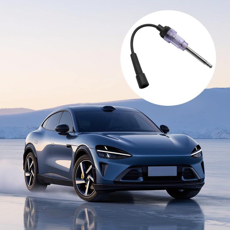 Car Inline Spark Plug Tester, Vehicle Engine Straight Boot Ignition Coil Tester, Auto Engine Spark Plug Light Checker Armature Diagnostic Detector Tool, Fit for Sedan Motorcycle