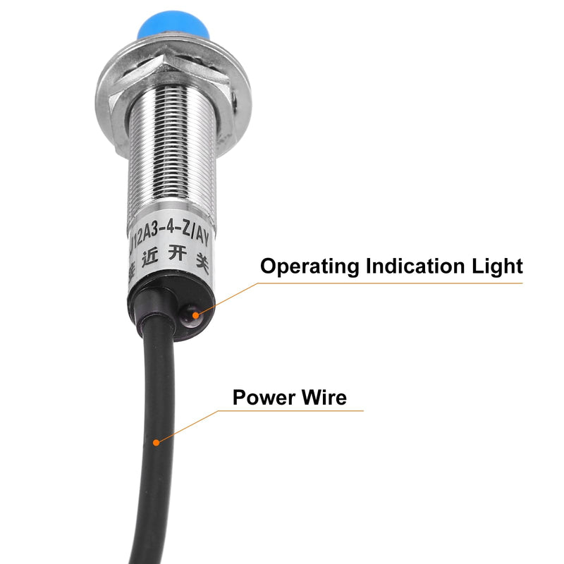 MECCANIXITY M12 Approach Sensor Inductive Proximity Sensor Switch NC Normally Close PNP 4mm Detection Distance, DC 6-36V LJ12A3-4-Z/AY, 3.3ft, 5Pcs 5
