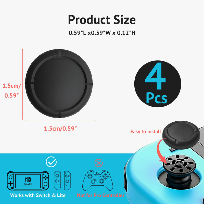 Replacement Kickstand for Nintendo Switch, with 4 Analog Stick Covers | 1 Pcs Back Shell Holder Bracket Repair Kit with 4 Silicone Analog Stick Covers