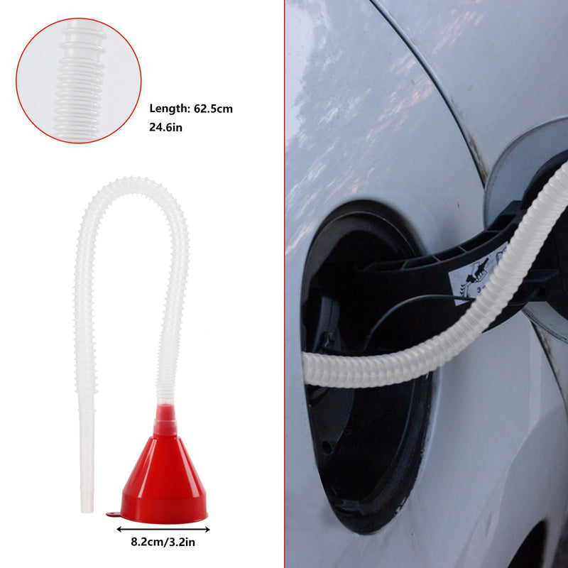 10 Pcs Automotive Funnels Set, Plastic Long Neck Oil Funnels, Snap Funnel,Flexible Right Angle Funnels，Wide Mouth Fuel Funnels,Plastic Funnel for Filling coolant/Gasoline/Water/Engine Oil