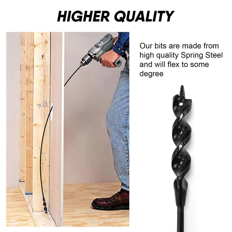 HANSHAN 54-Inch Flexible Installer Drill Bit for Pulling Wires, 3/4" Auger with Screw Point & Fish Eye, 1/4" Anti-Slip Shank 54 in. (4.5 FT) 3/4 in.